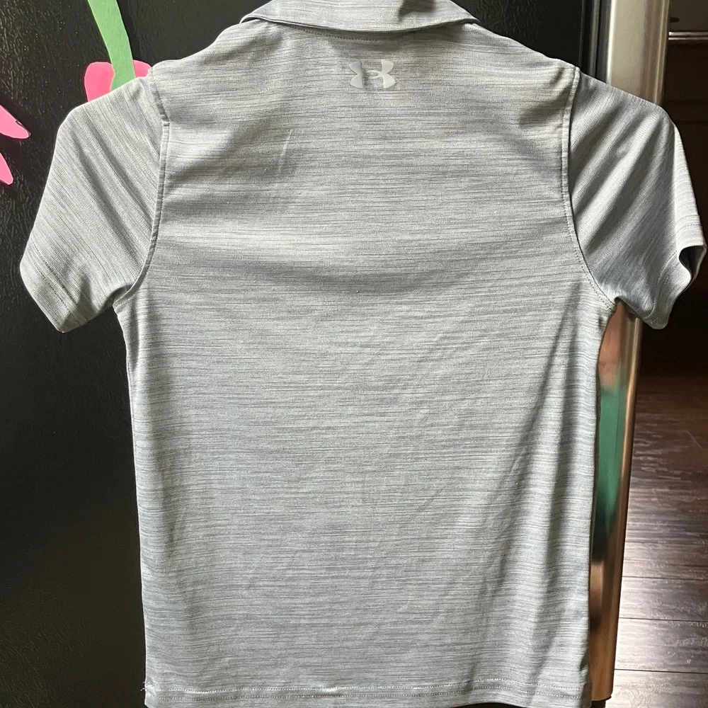 Under Armour Kids Light Gray Polo Shirt - Picture 4 of 5